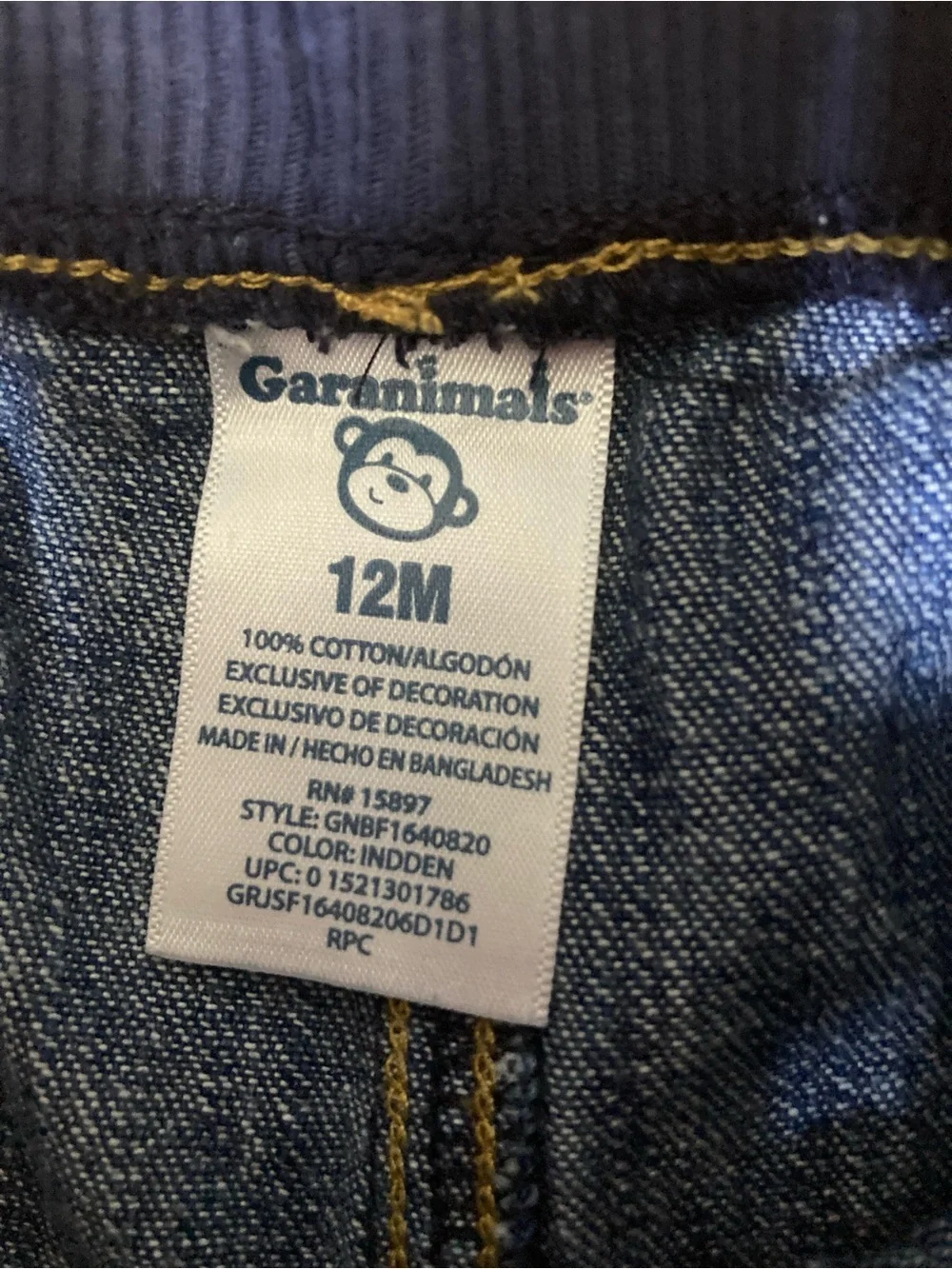 Garanimals Dark Blue Knit-Waist Denim Joggers
